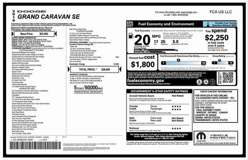 2018 Dodge Grand Caravan SE