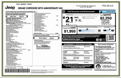 2021 Jeep Grand Cherokee 80th Anniversary 4X4