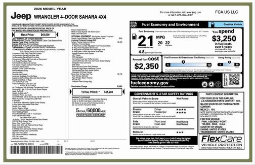 2026 Jeep Wrangler 4-Door Sahara 4x4