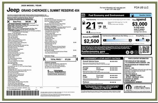 2025 Jeep Grand Cherokee L Summit Reserve