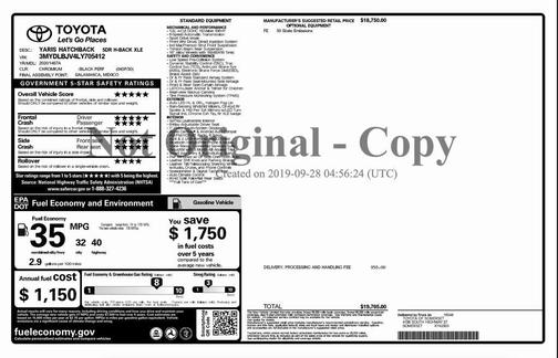 2020 Toyota Yaris Sedan XLE