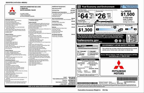 2023 Mitsubishi Outlander PHEV SE S-AWC