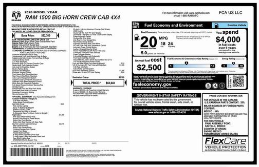 2026 RAM 1500 Big Horn/Lone Star