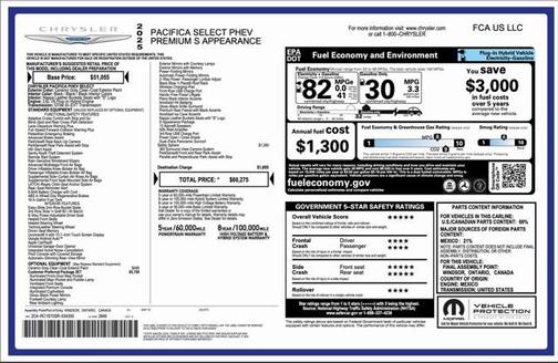 2025 Chrysler Pacifica Hybrid Premium S Appearance Pkg