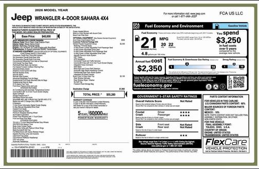 2026 Jeep Wrangler 4-Door Sahara 4x4