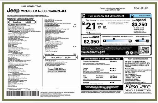 2026 Jeep Wrangler 4-Door Sahara 4x4