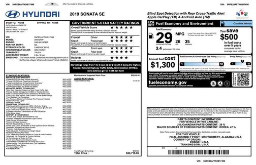 2019 Hyundai SONATA SE
