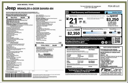 2026 Jeep Wrangler 4-Door Sahara 4x4