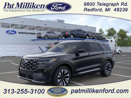 Agate Black Metallic 2026 Ford Explorer Platinum