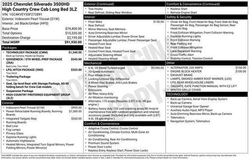 2025 Chevrolet Silverado 3500 High Country