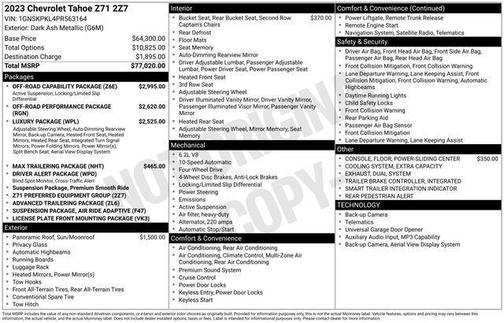 Dark Ash Metallic 2023 Chevrolet Tahoe Z71