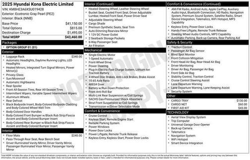 Gray Pearl 2025 Hyundai KONA EV Limited