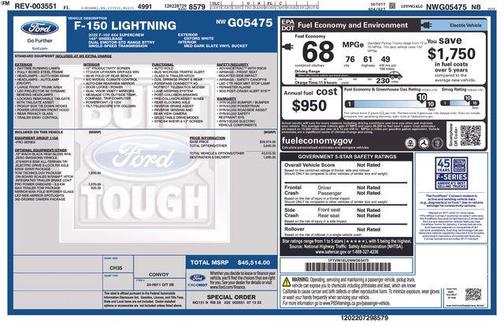 Oxford White 2022 Ford F-150 Lightning Pro