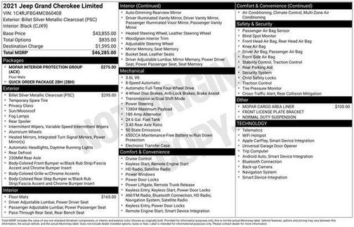 Billet Silver Metallic Clearcoat 2021 Jeep Grand Cherokee Limited