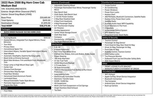 Bright White Clearcoat 2022 RAM 2500 Big Horn