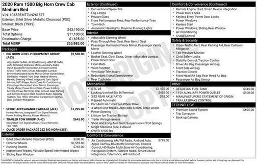 Billet Silver Metallic Clearcoat 2020 RAM 1500 Big Horn