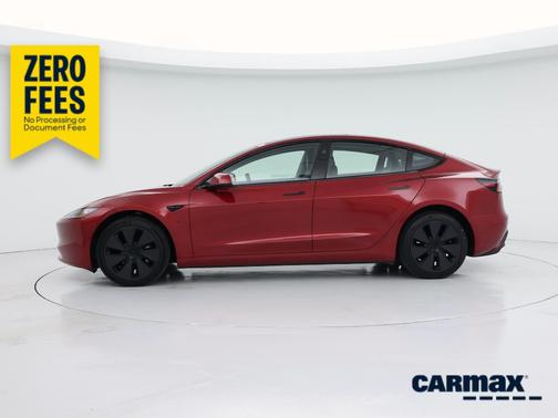 Red 2025 Tesla Model 3 Long Range