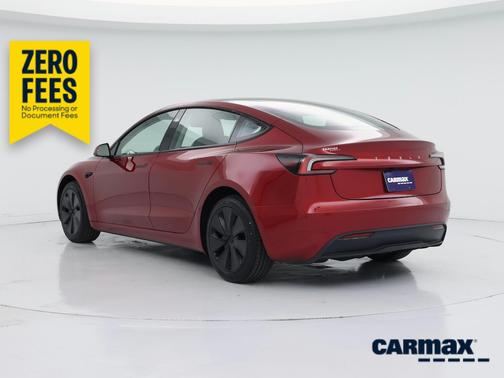 Red 2025 Tesla Model 3 Long Range