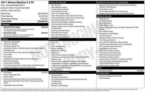 2011 Nissan Maxima SV