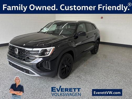 deep black pearl 2026 Volkswagen Atlas Cross Sport 2.0T SE w/Technology 4MOTION