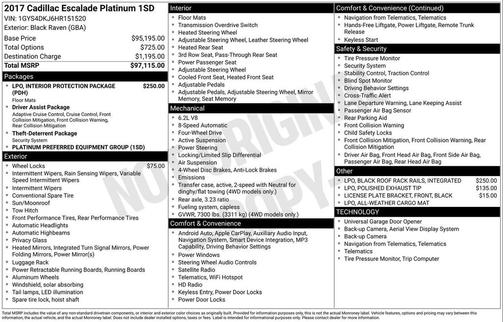 2017 Cadillac Escalade Platinum