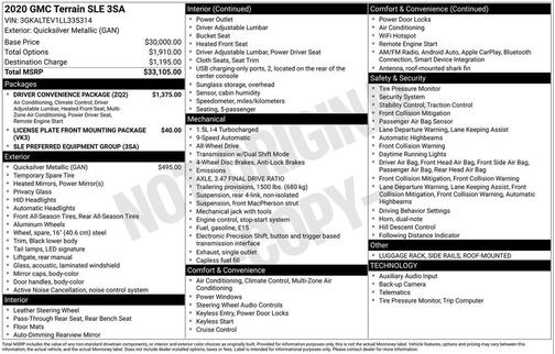 2020 GMC Terrain SLE