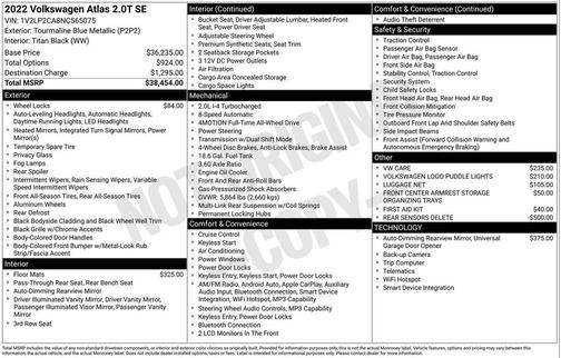 2022 Volkswagen Atlas 2.0T SE