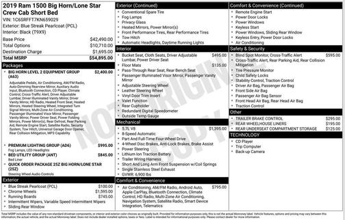 2019 RAM 1500 Big Horn