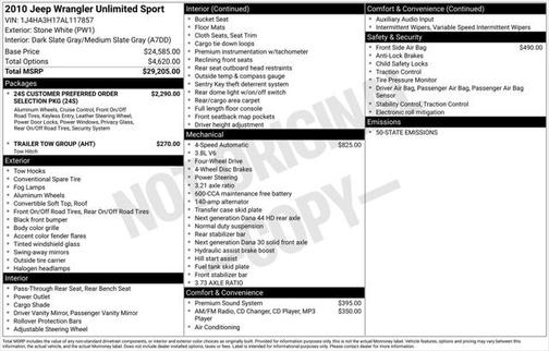 2010 Jeep Wrangler Unlimited Sport