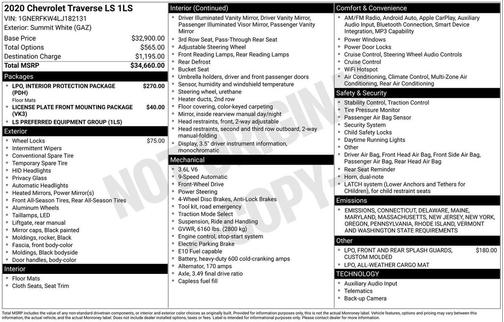 2020 Chevrolet Traverse LS