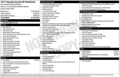 2017 Hyundai Accent SE