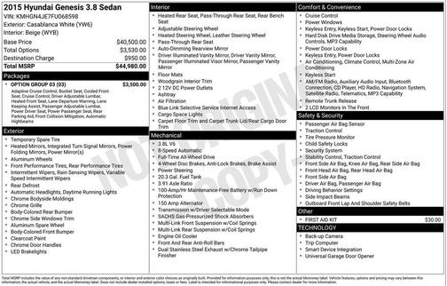 2015 Hyundai Genesis 3.8