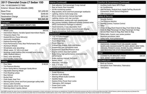 2017 Chevrolet Cruze LT