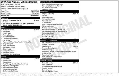 2007 Jeep Wrangler Unlimited Sahara