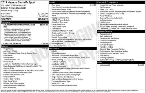 2017 Hyundai Santa Fe Sport 2.4L