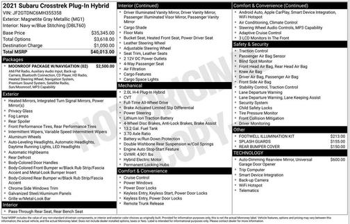 2021 Subaru Crosstrek Hybrid Base