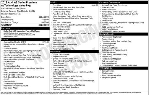 2018 Audi A3 2.0T Tech Premium