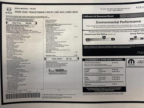 2024 RAM 2500 Tradesman Crew Cab 4x4 8' Box
