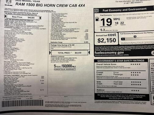 2022 RAM 1500 Big Horn/Lone Star