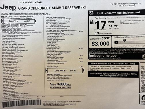 2023 Jeep Grand Cherokee L Summit Reserve