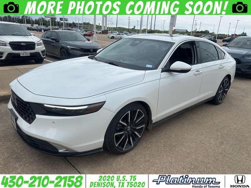 Platinum White Pearl 2025 Honda Accord Hybrid Touring