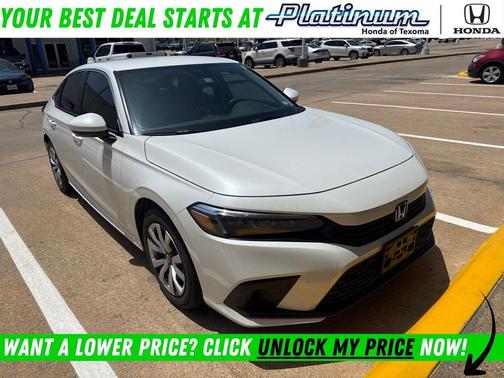 Platinum White Pearl 2023 Honda Civic LX