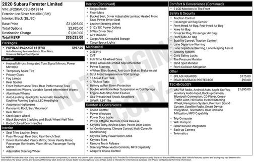 2020 Subaru Forester Limited
