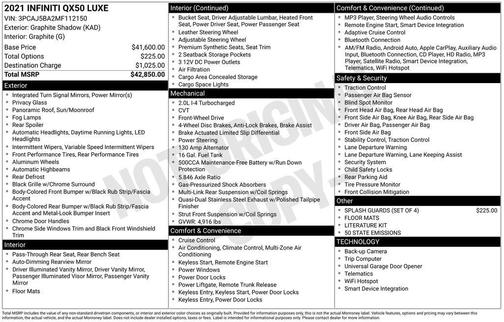 2021 INFINITI QX50 LUXE