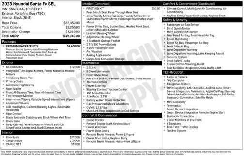 Portofino Gray 2023 Hyundai SANTA FE SEL 2.4