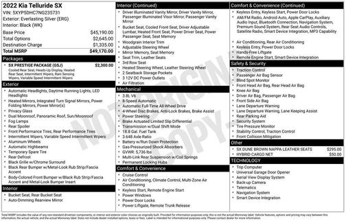2022 Kia Telluride SX