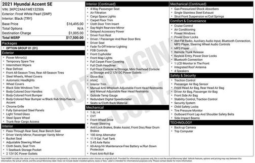 2021 Hyundai Accent SE
