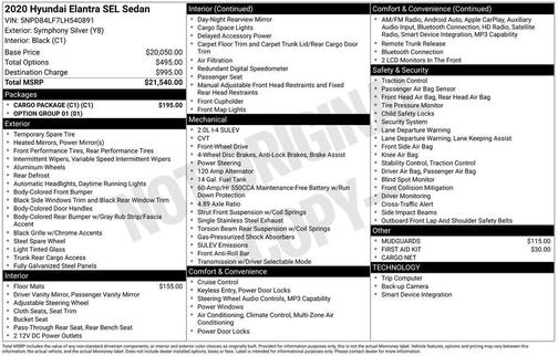 2020 Hyundai ELANTRA SEL