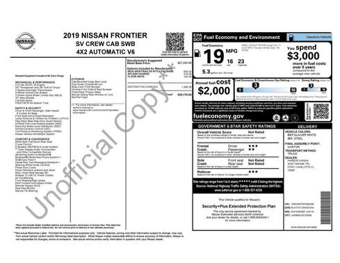 2019 Nissan Frontier SV