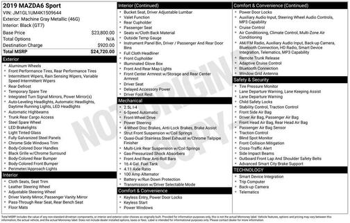 2019 Mazda Mazda6 Sport